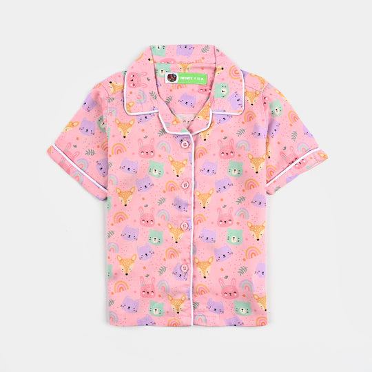 Infant Girls Viscose Nightwear Jungle Friends-Multi