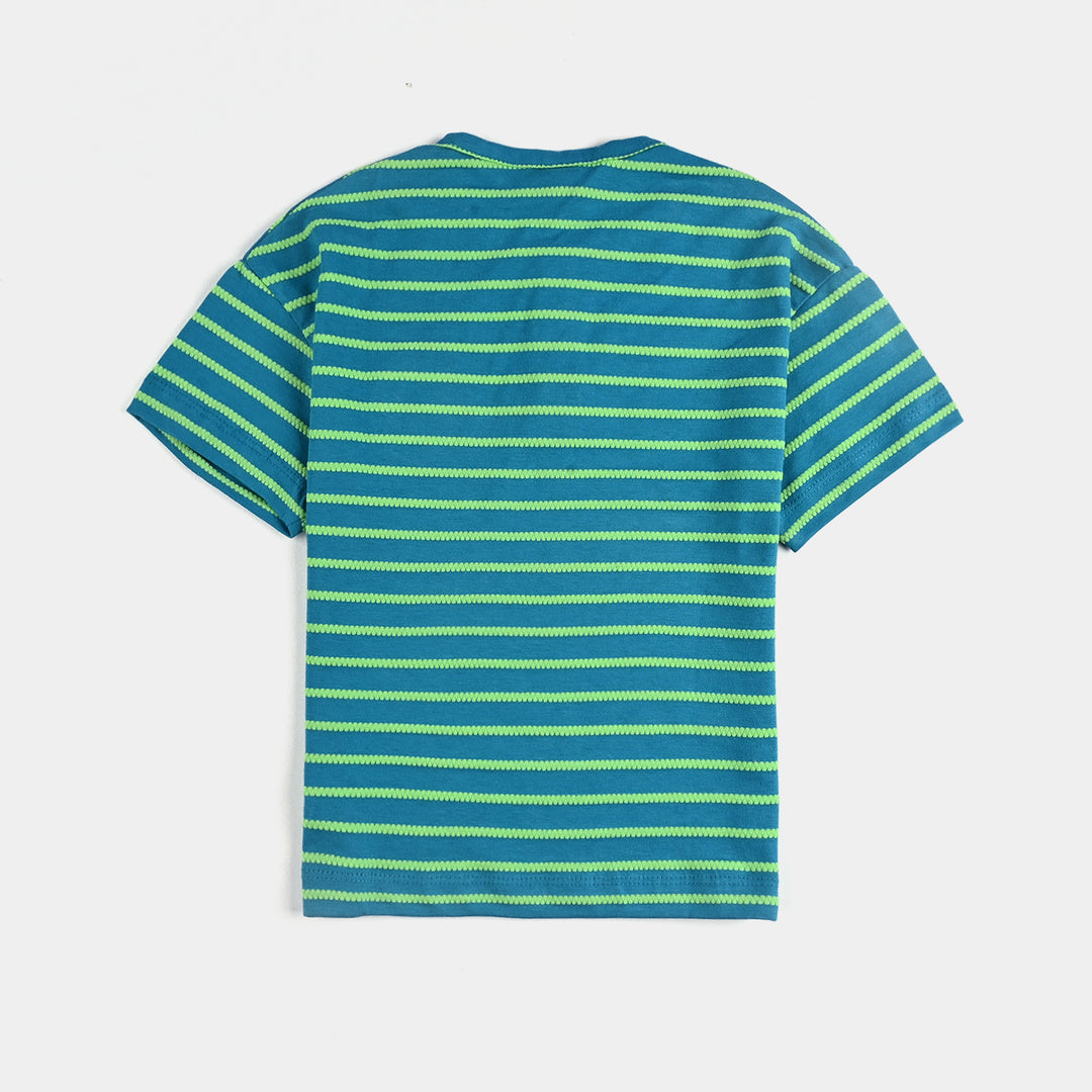 Boys Jacquard T-Shirt HS Street Racer-Green Stripe
