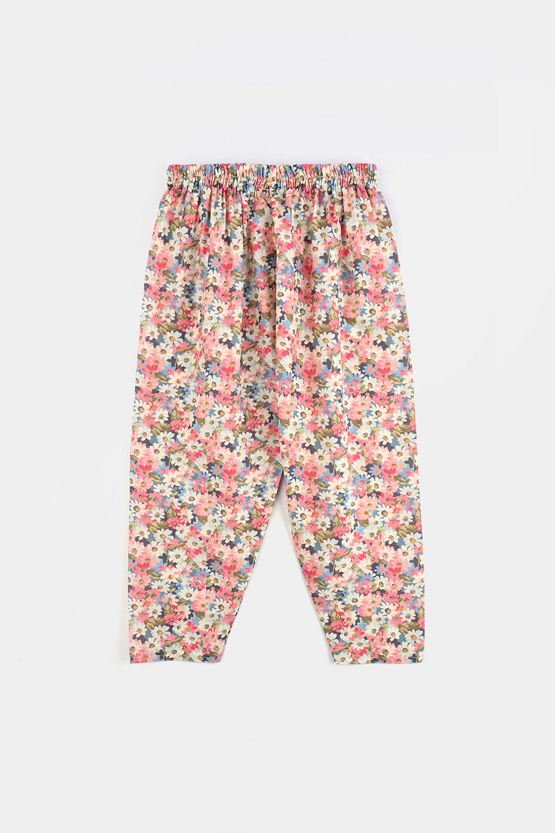 Infant Girls Cotton Poplin Printed & Emb 2Pcs Peach-Multi