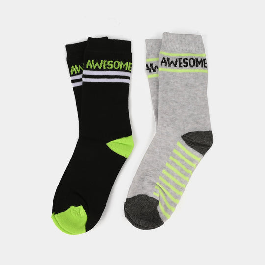 Boys Pack of 2 Socks Awesome-Grey.Black