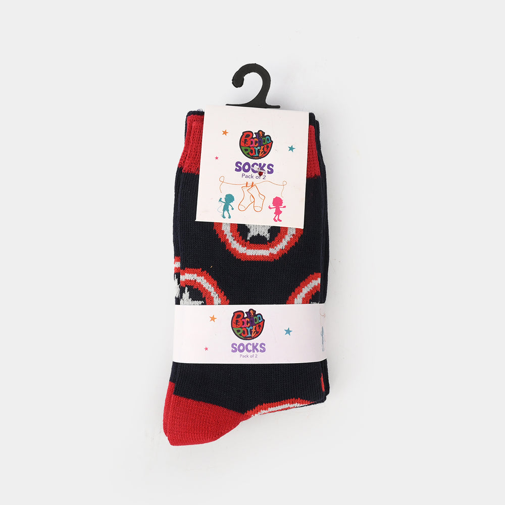 Boys Pack of 2 Socks-Navy Blue