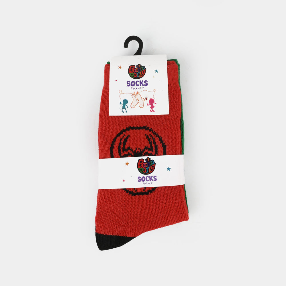 Boys Pack of 2 Socks-Red Green