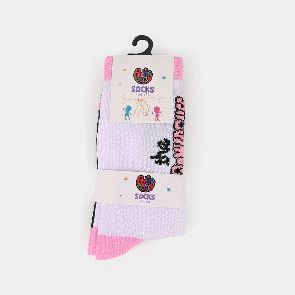 Girls Pack of 2 Socks Power Puff Girls-White
