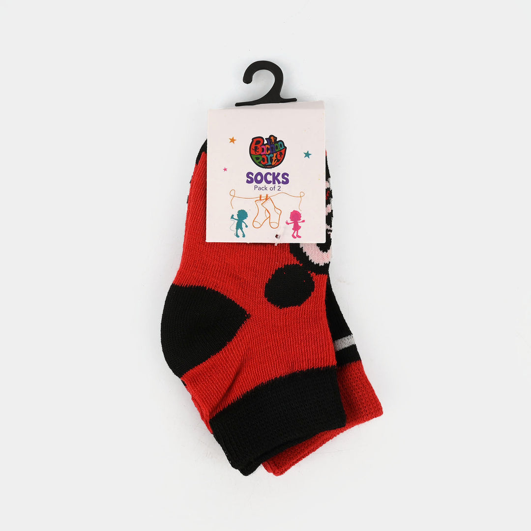 Infant Boys Pack of 2 Socks Mouse-Red.Black