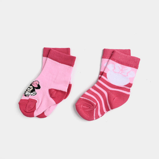 Infant Girls Pack of 2 Socks-Pink.D.Pnk