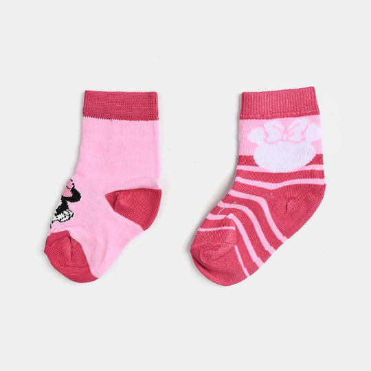 Infant Girls Pack of 2 Socks-Pink.D.Pnk