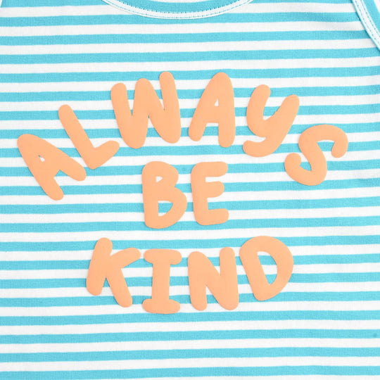 Boys Yarn Dyed Sando ALWAYS BE KIND-Blue Stripe