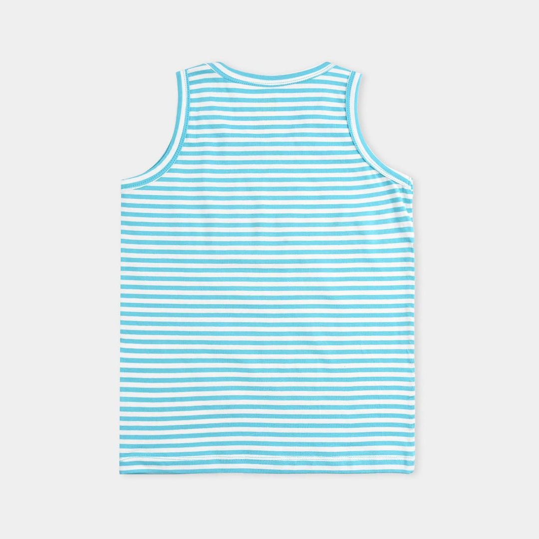 Boys Yarn Dyed Sando ALWAYS BE KIND-Blue Stripe