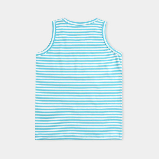 Boys Yarn Dyed Sando ALWAYS BE KIND-Blue Stripe