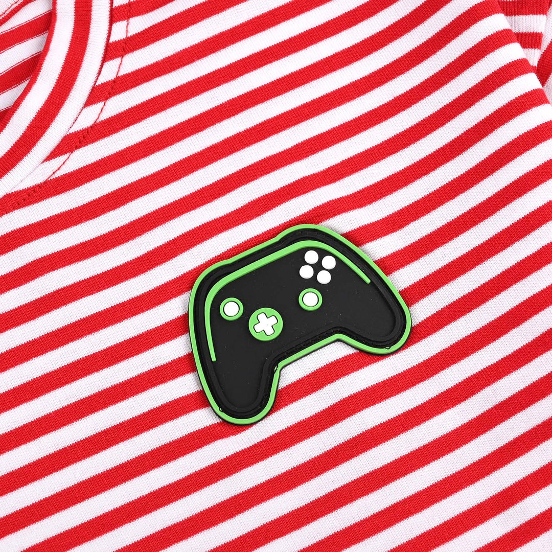 Boys Yarn Dyed T-Shirt H/S JOY STICK-Red Stripe