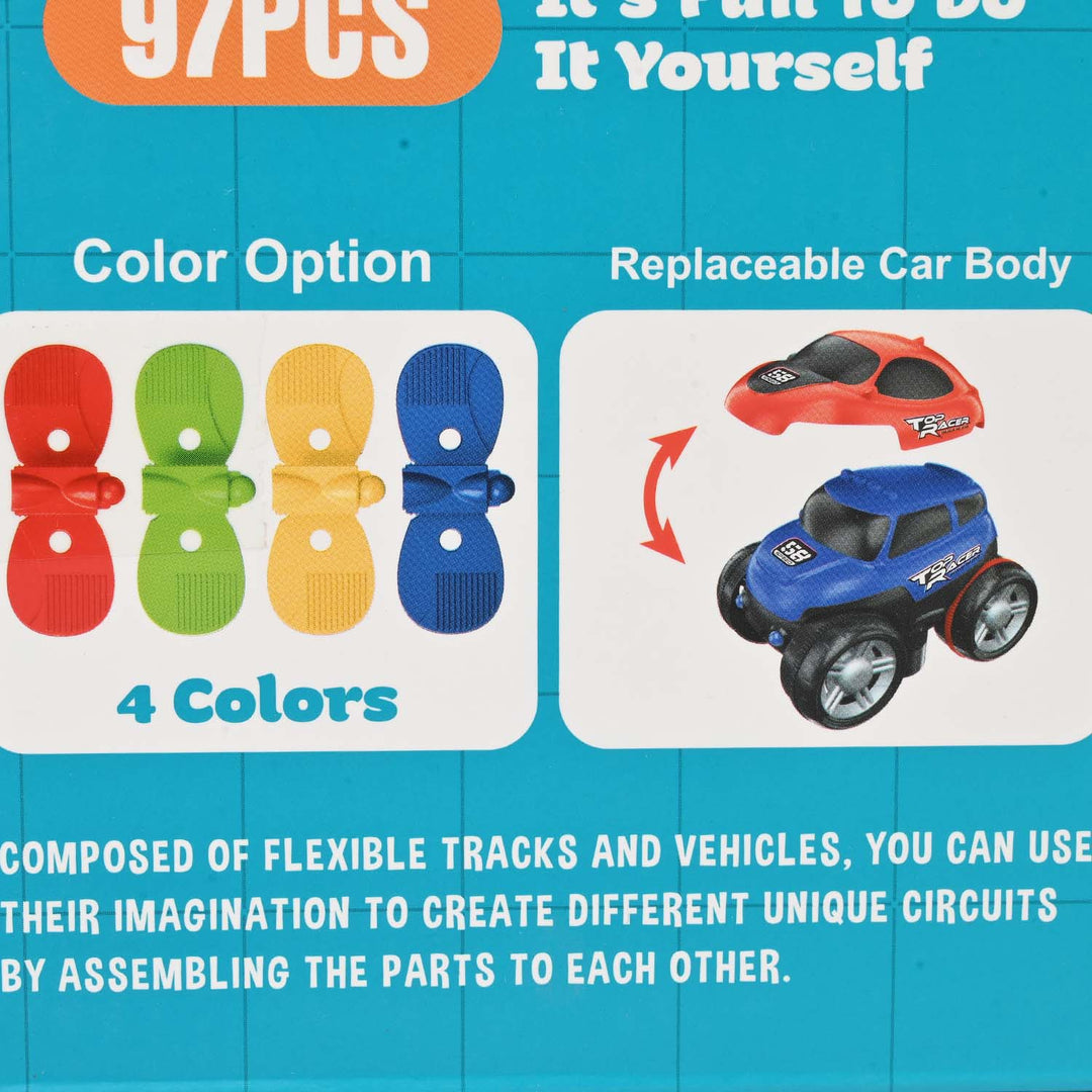 Flexible Dynamic Car Track Playset | 97Pcs