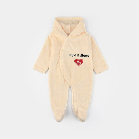 Infant Unisex Sherpa Romper-BEIGE