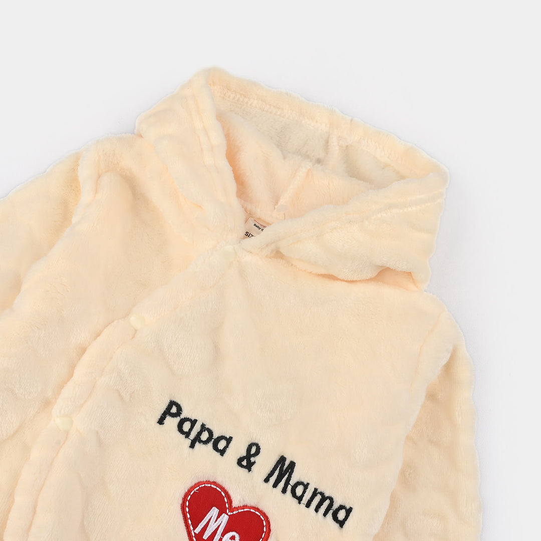 Infant Unisex Sherpa Romper-BEIGE