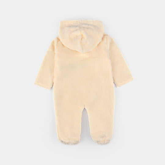Infant Unisex Sherpa Romper-BEIGE