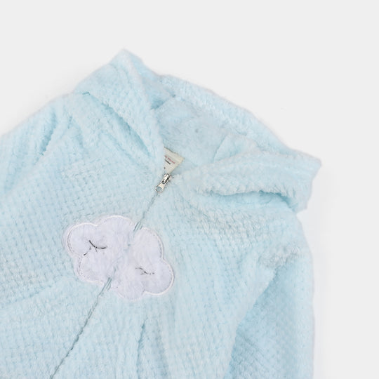 Infant Unisex Sherpa Romper-BLUE