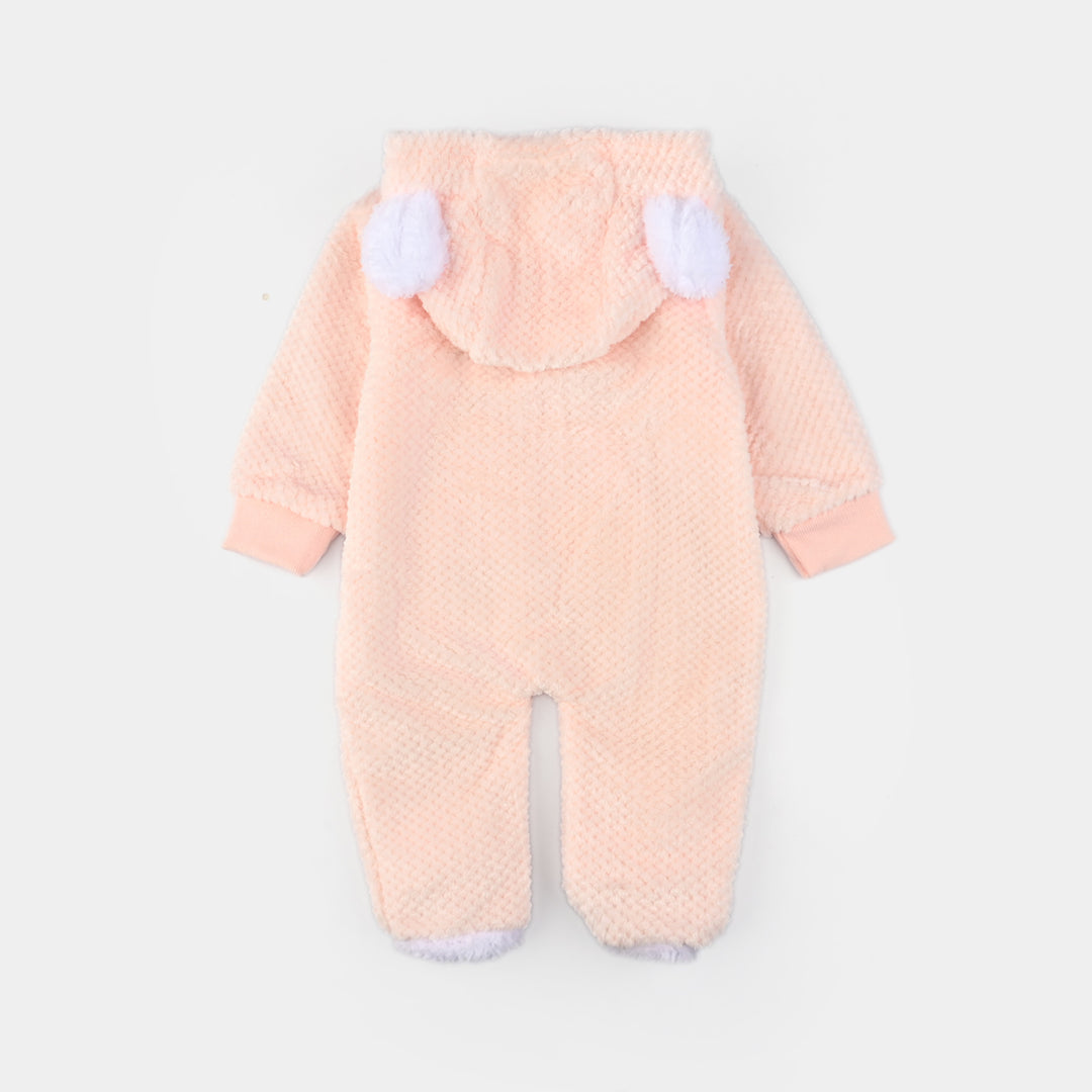 Infant Unisex Sherpa Romper-Pink
