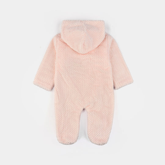 Infant Unisex Sherpa Romper-Pink