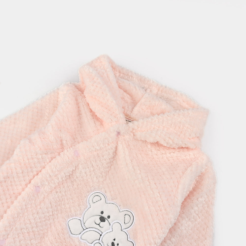Infant Unisex Sherpa Romper-Pink