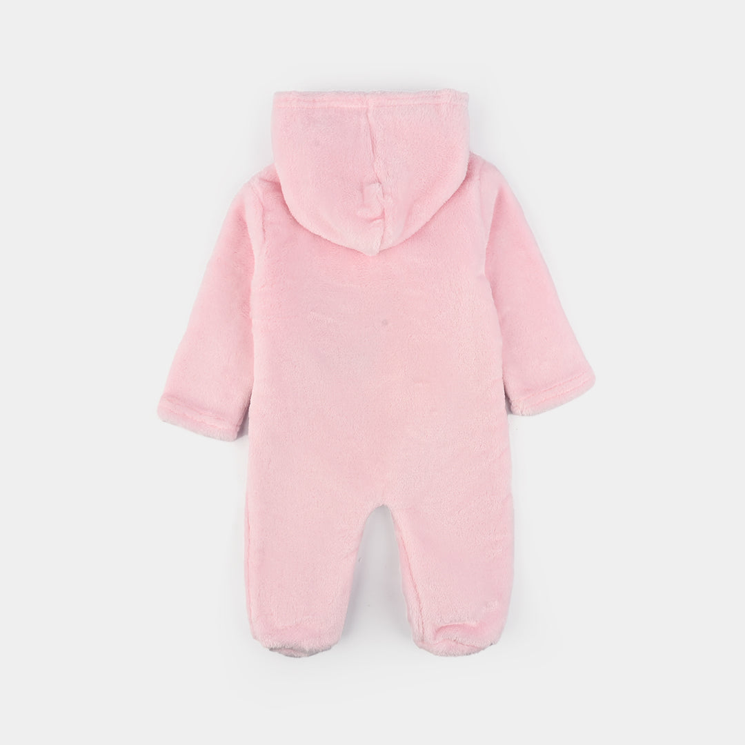 Infant Unisex Sherpa Romper-Pink