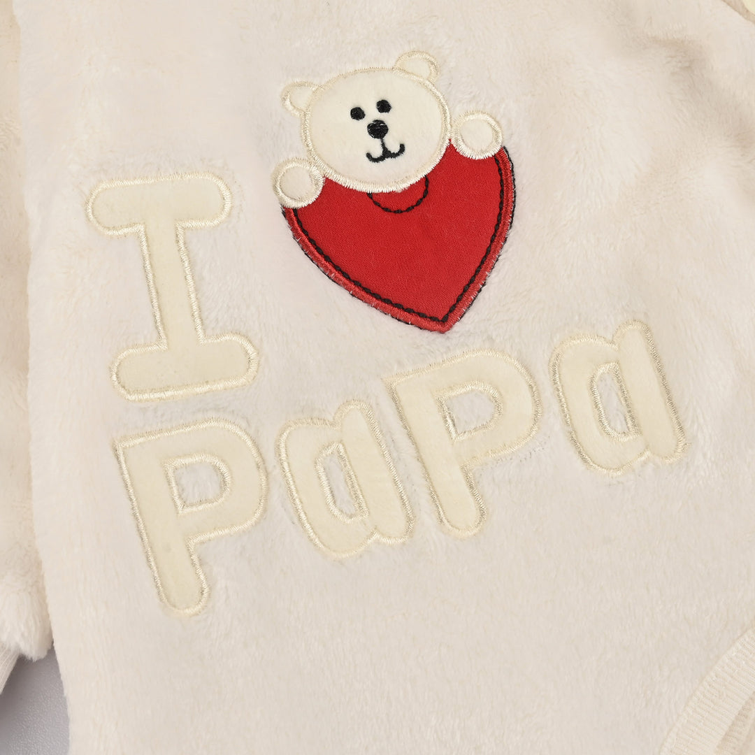 Infant Unisex Sherpa Romper-BEIGE