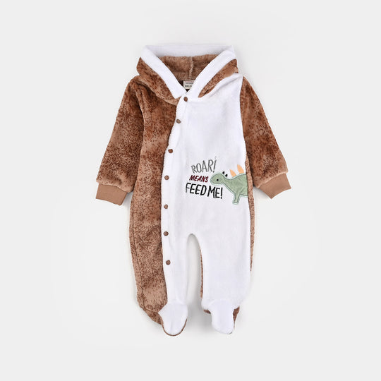 Infant Unisex Velour Romper-White