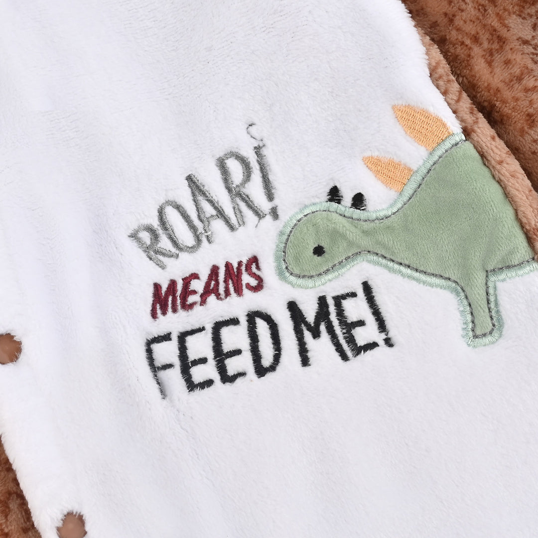 Infant Unisex Velour Romper-White