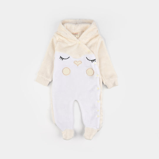Infant Unisex Sherpa Romper-BEIGE
