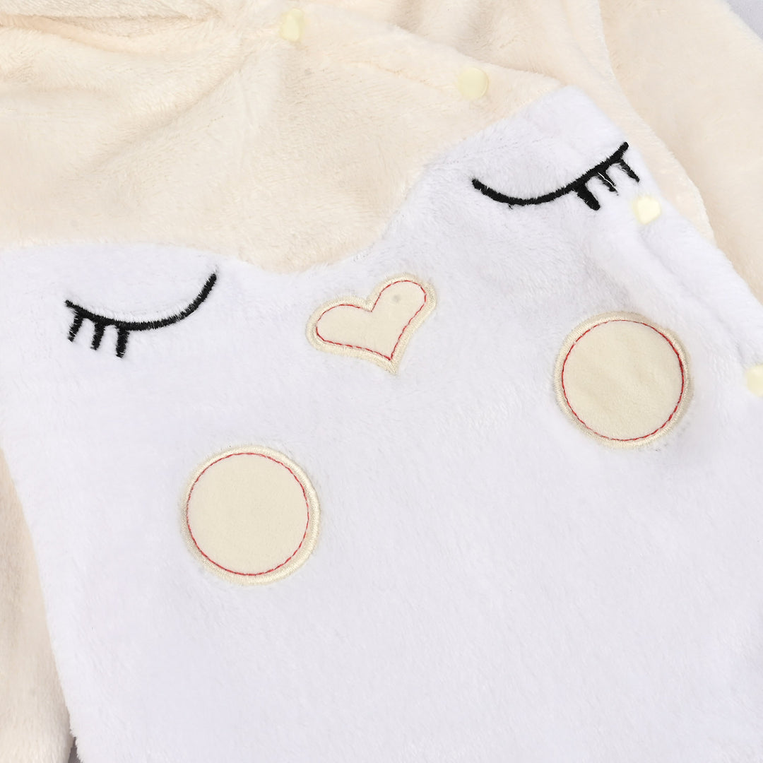 Infant Unisex Sherpa Romper-BEIGE