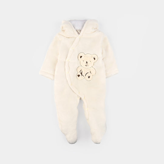 Infant Unisex Sherpa Romper-BEIGE