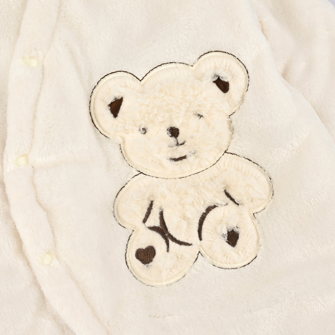 Infant Unisex Sherpa Romper-BEIGE