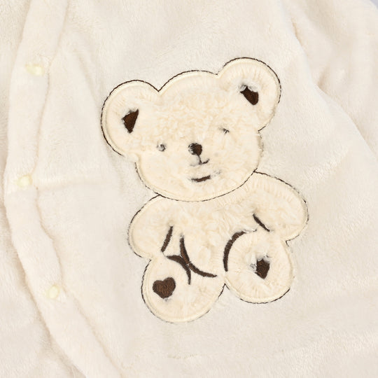 Infant Unisex Sherpa Romper-BEIGE