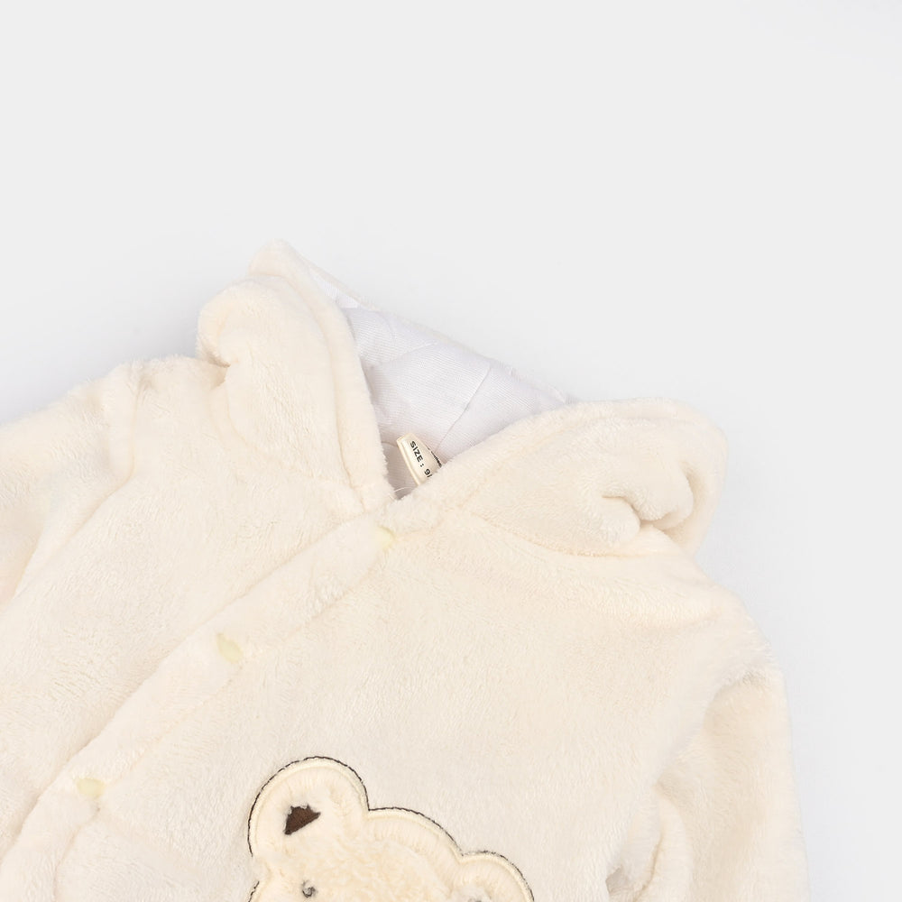 Infant Unisex Sherpa Romper-BEIGE