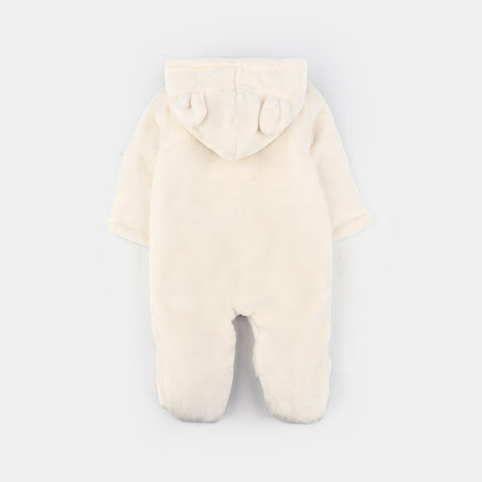 Infant Unisex Sherpa Romper-BEIGE
