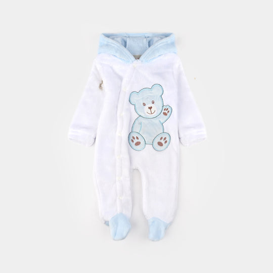 Infant Unisex Sherpa Romper-BLUE