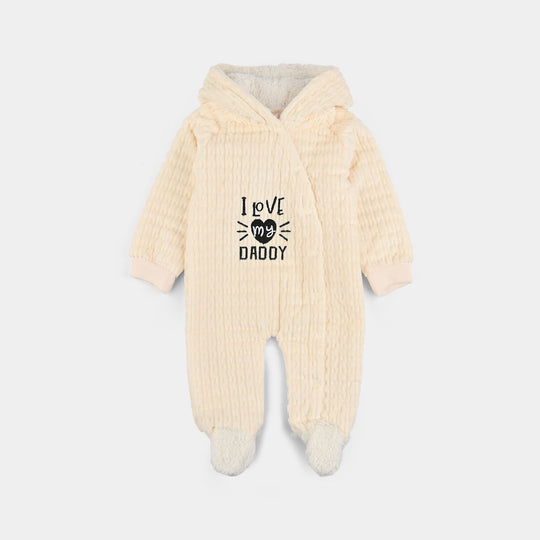 Infant Unisex Sherpa Romper-BEIGE