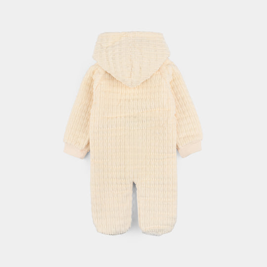 Infant Unisex Sherpa Romper-BEIGE