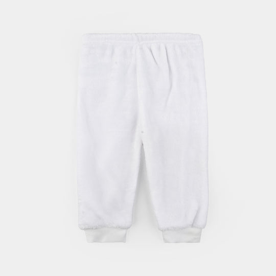 Infant Boys Faux fur Suit-White