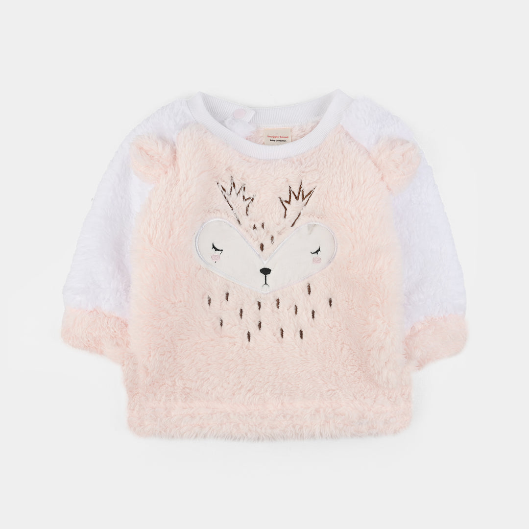 Infant Boys Faux Fur Suit-Pink