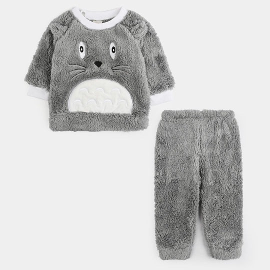Infant Boys Faux Fur Suit - GREY