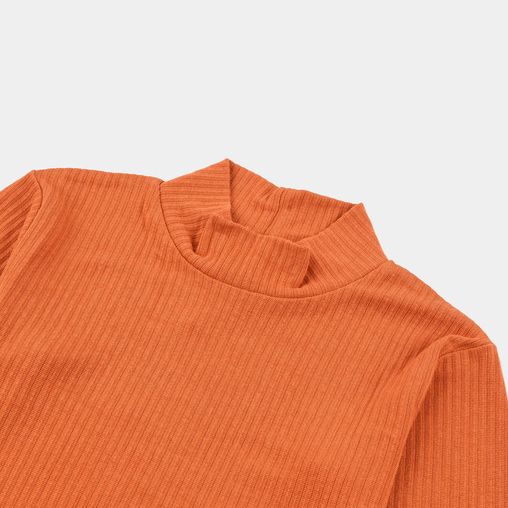 Girls Rib Turtle Neck T-Shirt - H.SunSet