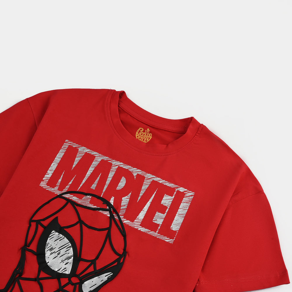 Boys Lycra Jersey T-Shirt H/S-Red