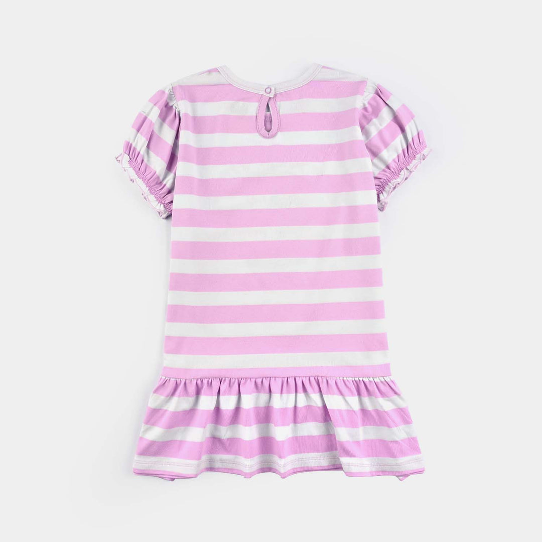 Girls Cotton Jersey Knitted Frocks SUMMER VIBES-Purple