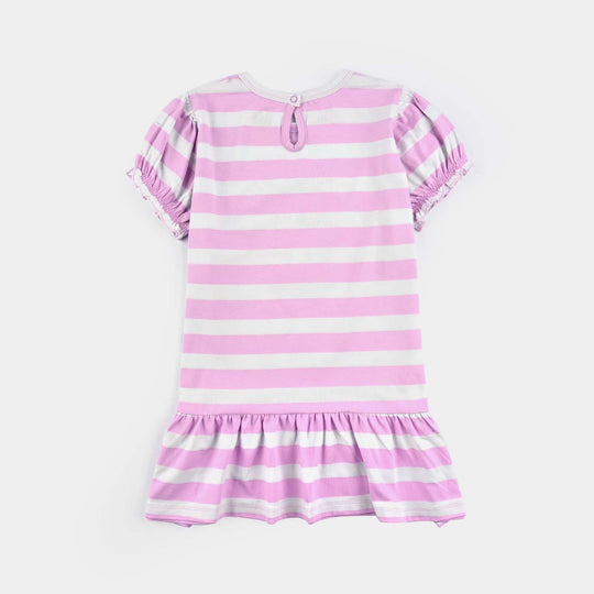 Girls Cotton Jersey Knitted Frocks SUMMER VIBES-Purple