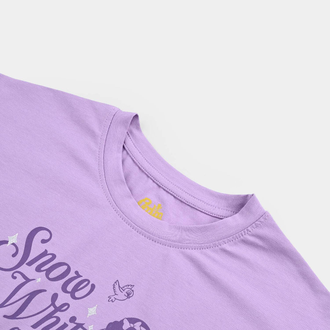 Girls Lycra Jersey T-Shirt H/S Snow White-Rad.Orchid