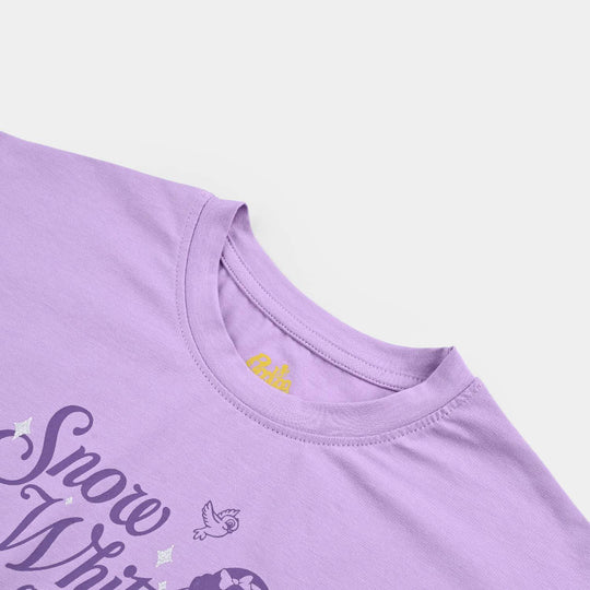 Girls Lycra Jersey T-Shirt H/S Snow White-Rad.Orchid