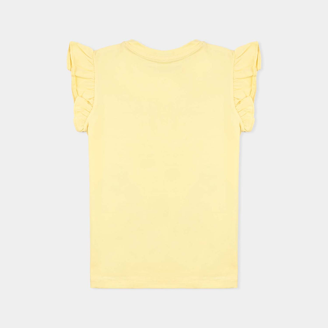 Girls Lycra Jersey T-Shirt H/S BELLE-YELLOW