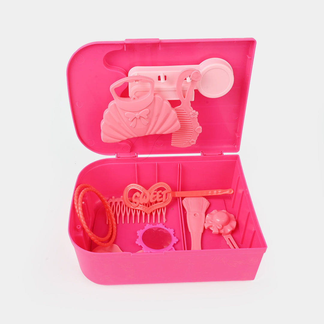 Toy Makeup Set with Pink Carrying Case