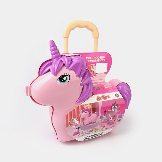 3-in-1 Cartoon Horse Travel Bag Makeup Toy