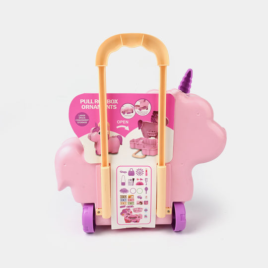 3-in-1 Cartoon Horse Travel Bag Makeup Toy