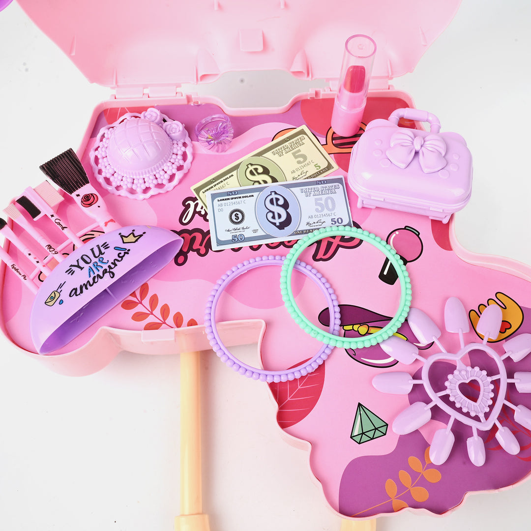 3-in-1 Cartoon Horse Travel Bag Makeup Toy